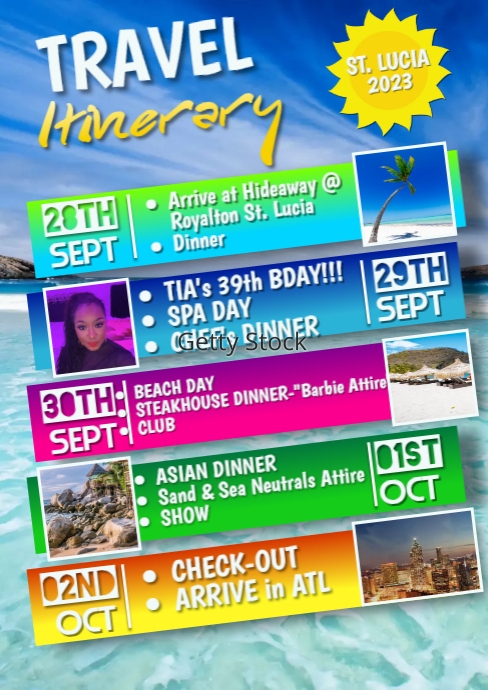 Travel Itinerary Schedule Plan Poster Flyer | PosterMyWall