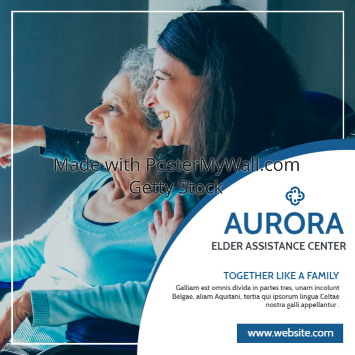 elder care assistance services blue and white