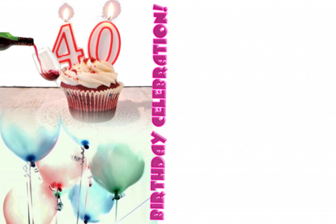 40th Birthday Celebration Poster template