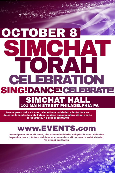 Simchat torah โปสเตอร์ template