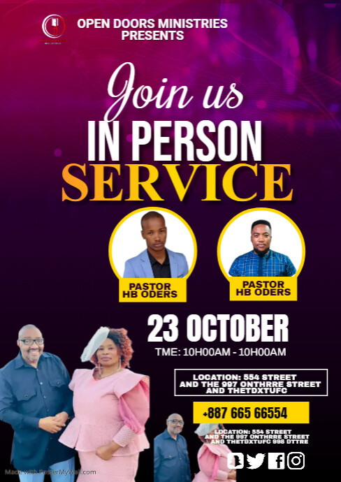 in person service A4 template