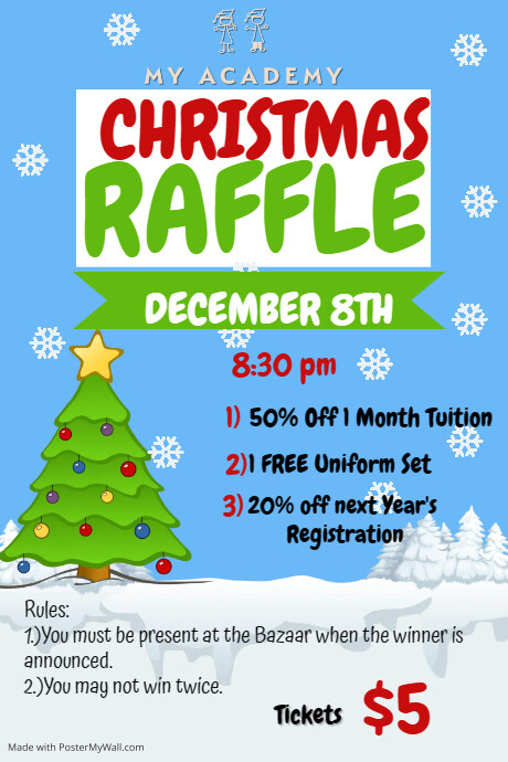 Advent Raffle Christmas Raffle | PosterMyWall