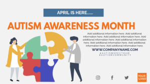 Bianco Autism Awareness Campaign งานนำเสนอ Presentation Template