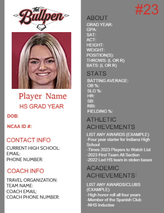 Player Profile Template | PosterMyWall