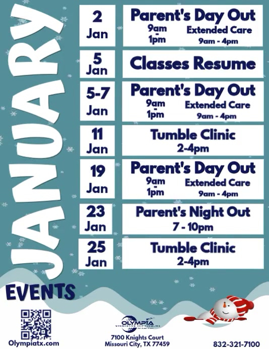 January Event Days January Events | PosterMyWall