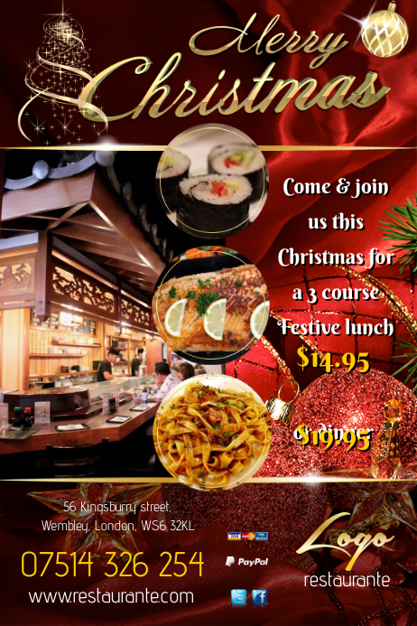 Christmas Special menu Poster template
