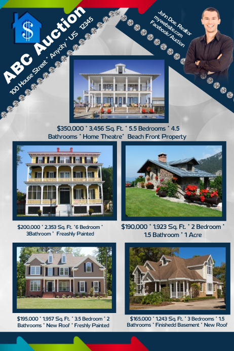 Auction Poster Examples Abc Auction Template | PosterMyWall