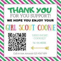 ABC Girl SCOUT Cookie Thankyou Gift Tag, Girl Scout Cookie Orders Instagram Post template