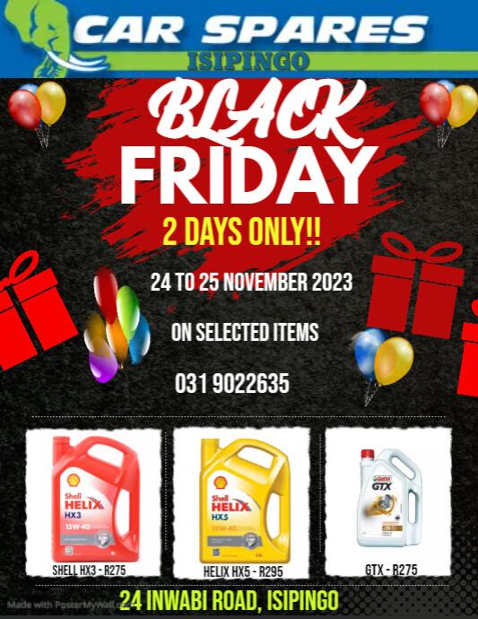 Red Black Friday Electronics Sale Flyer (1) | PosterMyWall