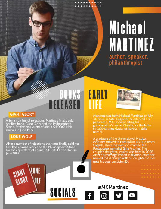 About The Author Book Signing Flyer Template PosterMyWall