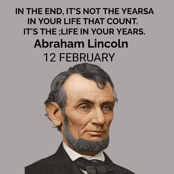 abraham lincoln birthday editable celebration Instagram Post template