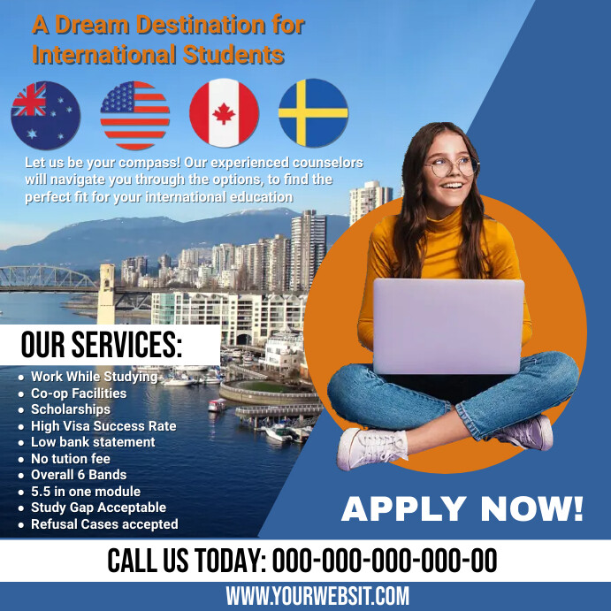 abroad study and education flyer Template | PosterMyWall