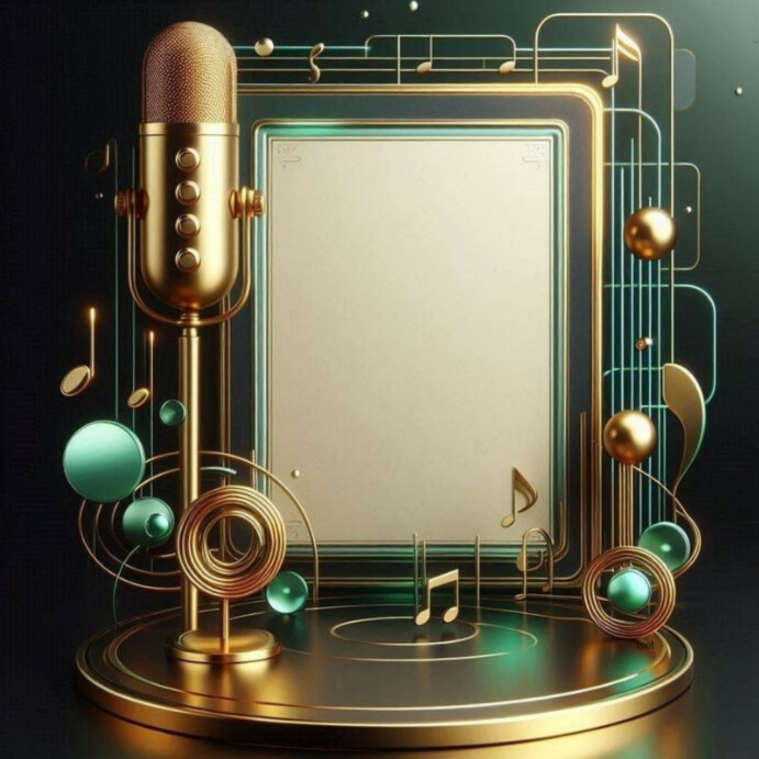 Abstract 3d Musical Instruments Template Instagram Post