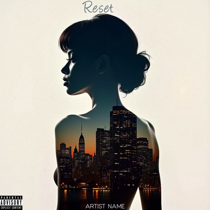 Abstract Abstract Woman, City , Silhouette, R&b, Hip Hop, Love Song Album Cover (1) Album Cover template