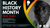 White Black History Month Facebook Cover Video template