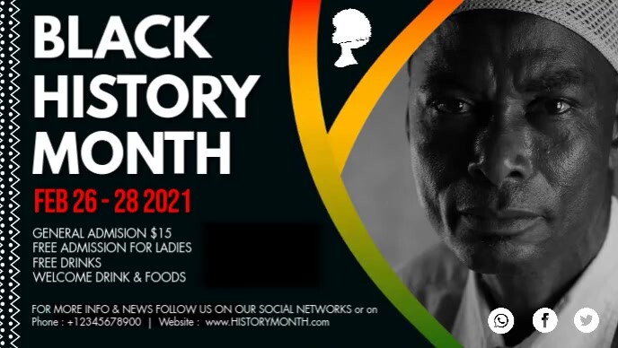 White Black History Month Facebook Cover Video Template | PosterMyWall white-black-history-month-facebook-cover-video-template-postermywall