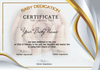 Abstract Child Dedication Certificate Template For Printing  A4