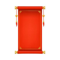 Abstract Chinese Red Scroll Banners  Instagram Post template