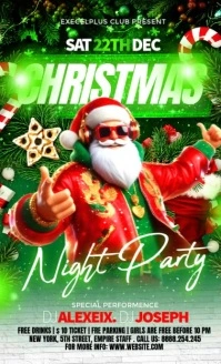Abstract Christmas Night Party Invitation Us Legal template