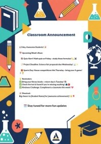 Abstract Classroom Announcement Poster Template\ A4