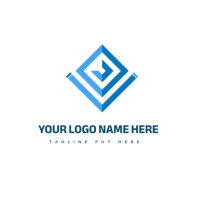 Abstract company logo/Blue/business logo/geometric/icon/square/corporate/vector/symbol template