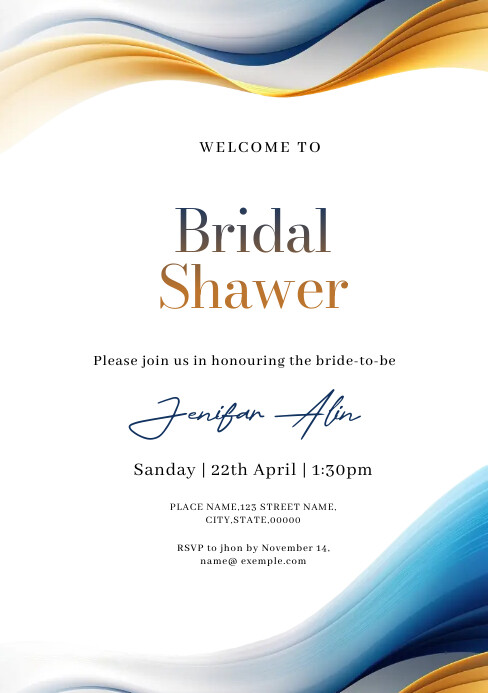 Abstract design Bridal Shower A5 Template | PosterMyWall