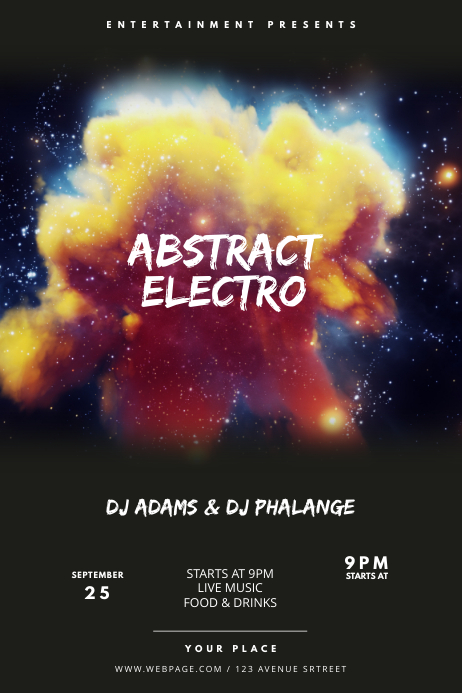 abstract electro party flyer template | PosterMyWall