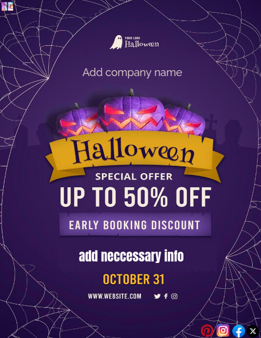 Abstract Exclusive Halloween Special Offer Fl Рекламная листовка (US Letter) template