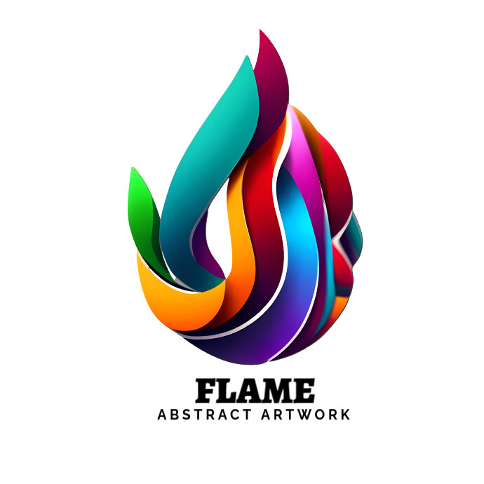 Abstract flame design logo Template | PosterMyWall