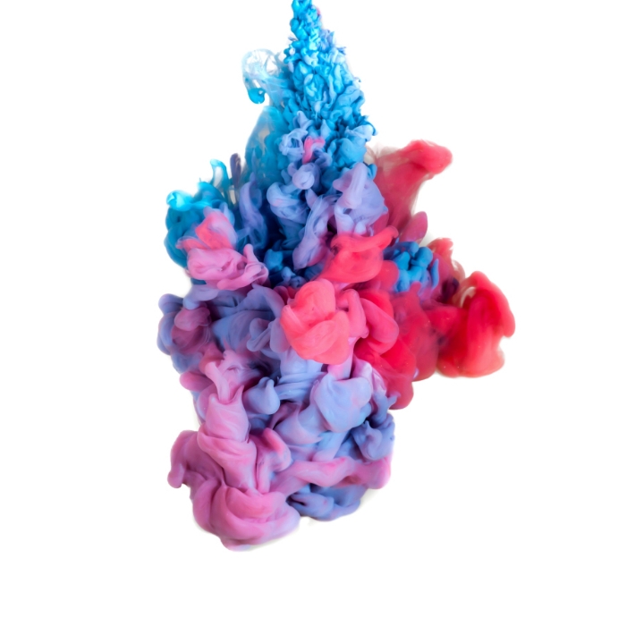 Abstract formed by color dissolving water Instagram Post template