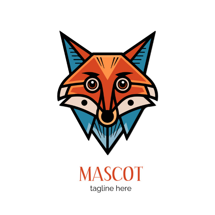 Abstract Fox Mascot Logo template