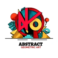 Abstract geometric art Ilogo template