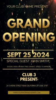 Abstract Golden And Black Grand Opening Party Instagram Story template