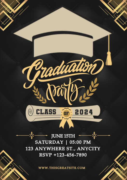 Abstract Graduation Party A4 Template | PosterMyWall