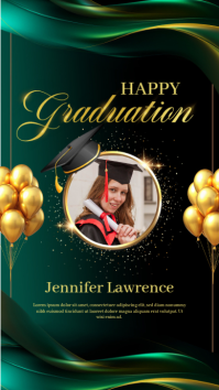 Abstract Green Graduation Instagram Story template