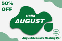 Abstract Hello August  Banner 4' × 6' template