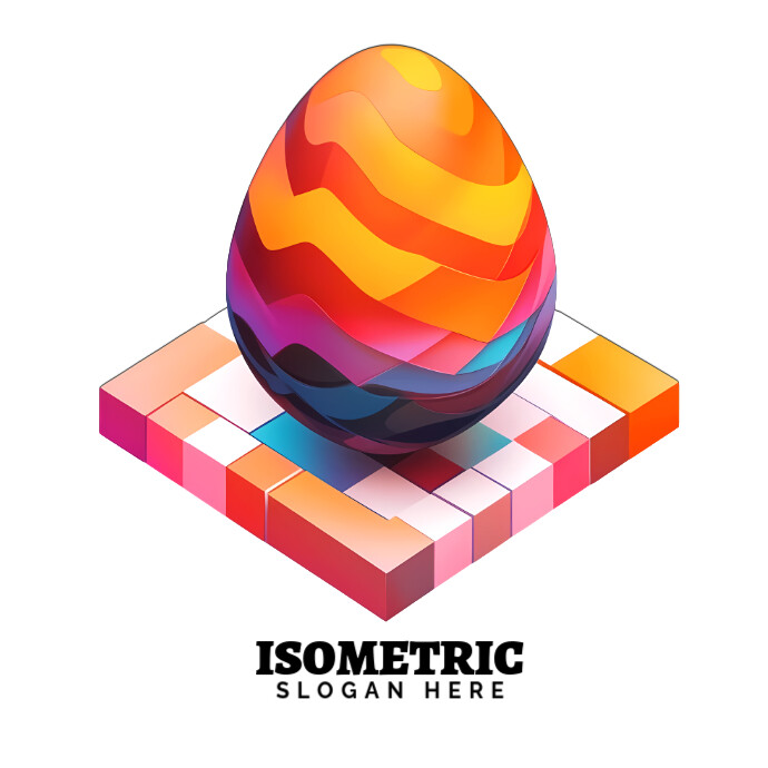 Abstract isometric egg shape Logo template