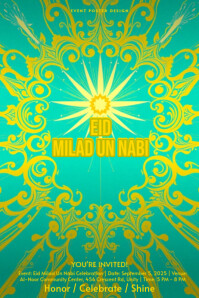 Abstract Maximalist Eid Milad Un Nabi Poster Design Póster template