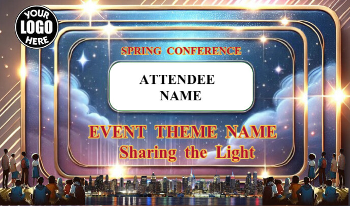 Abstract Maximalist Name Badge Tag template
