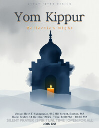 Abstract Minimal Yom Kippur Spiritual Reflection Night Event Flyer Template Volantino (US Letter)
