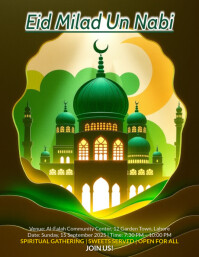 Abstract Modern Eid Milad Un Nabi Spiritual Celebration Event Flyer Template Design