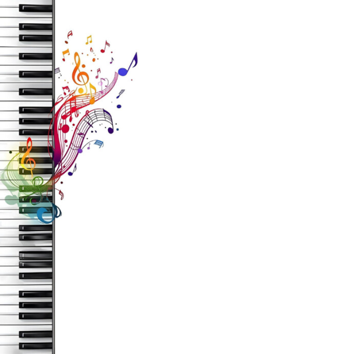 Abstract Music Background with Colorful Music Notes Instagram Post template