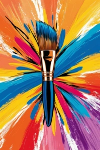 Abstract National Art Day  Pinterest Graphic template