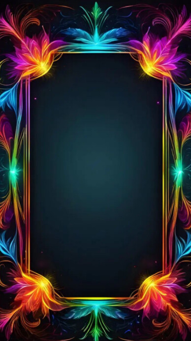 Copy of Abstract Neon Floral Frame Instagram Story | PosterMyWall