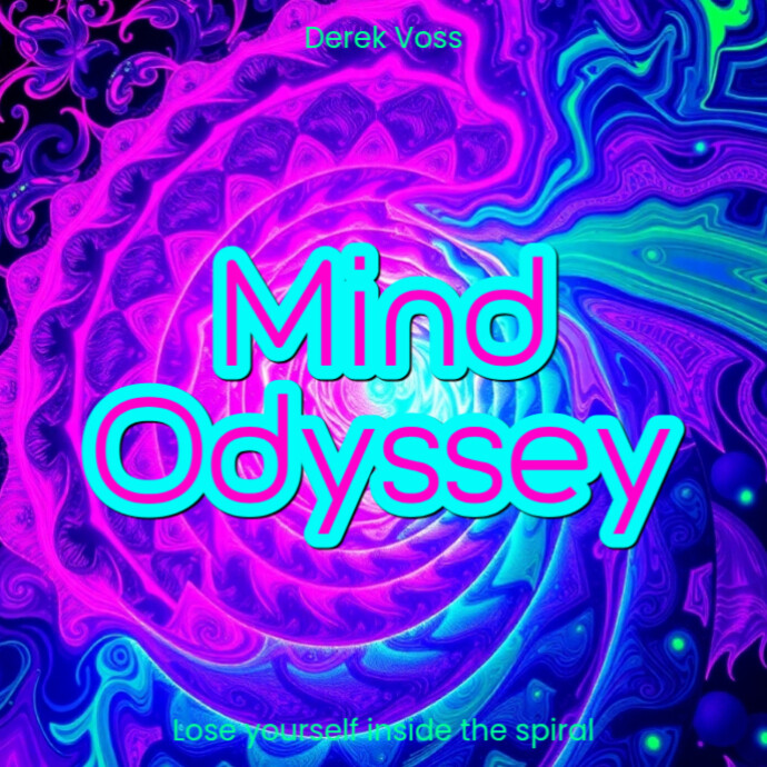 Copy of Abstract Neon Psychedelic Fractal Spiral Album Cover | PosterMyWall