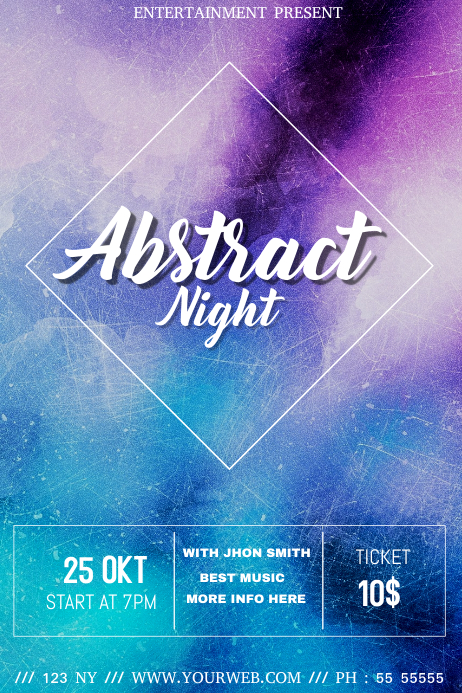 Abstract night event flyer template | PosterMyWall