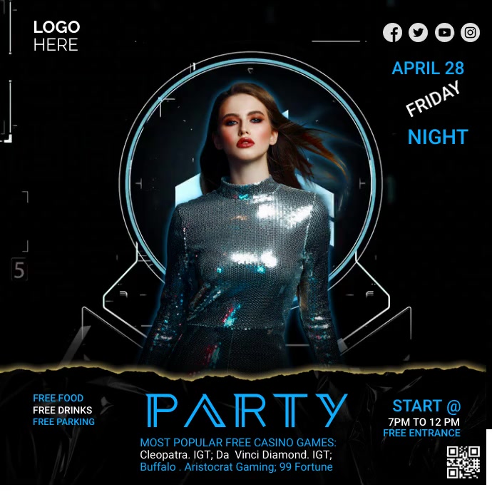 Abstract Night Party Video Ads Instagram Plasing template