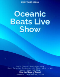 Abstract Oceanic Beats Live Show Flyer Template For Modern Electronic Music Events