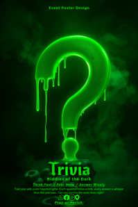 Abstract Plasma Trivia Night – Gothic Neon Question Poster template