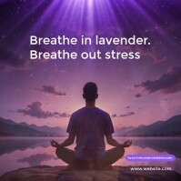Abstract Purple Mindfulness: 5-min Calm Reset Instagram Post template